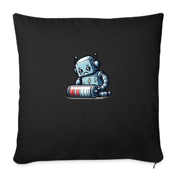 Robot Weak Battery Robo-Problems - Sofa pillowcase 17,3'' x 17,3'' (45 x 45 cm) - black - Front