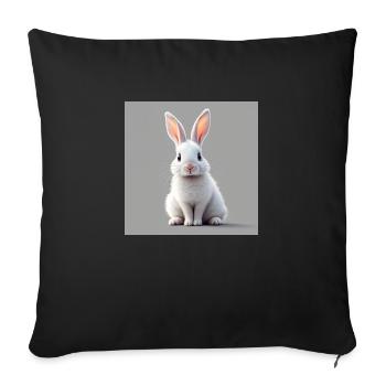 Easter rabbit white - Sofa pillowcase 17,3'' x 17,3'' (45 x 45 cm) - black - Front
