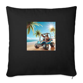 Sloth Wanderer Dune Buggy - Sofa pillowcase 17,3'' x 17,3'' (45 x 45 cm) - black - Front