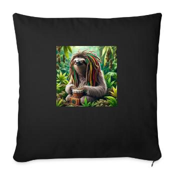 Rastaman Vagabond Paresseux - Housse de coussin décorative 45 x 45 cm - noir - Devant