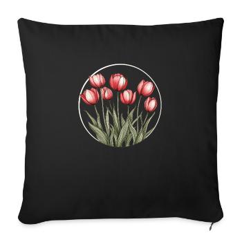 Tulip Circle - Sofa pillowcase 17,3'' x 17,3'' (45 x 45 cm) - black - Front