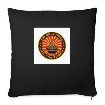 Bol à Ramen Rétro Vintage Emblème - Housse de coussin décorative 45 x 45 cm - noir - Devant