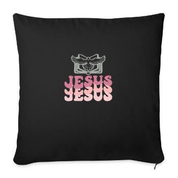 Jesus - Sofa pillowcase 17,3'' x 17,3'' (45 x 45 cm) - black - Front