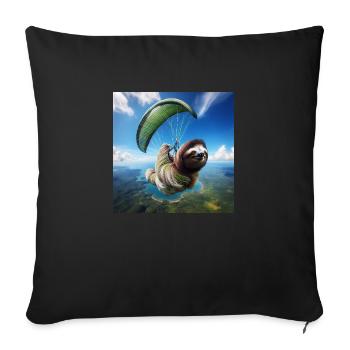 Sloth Wanderer Paragliding - Sofa pillowcase 17,3'' x 17,3'' (45 x 45 cm) - black - Front