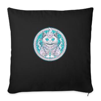 fantaisiste chat - Housse de coussin décorative 45 x 45 cm - noir - Devant
