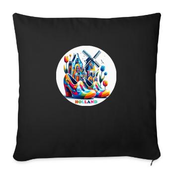 Netherlands Colorful LGBTQ - Sofa pillowcase 17,3'' x 17,3'' (45 x 45 cm) - black - Front