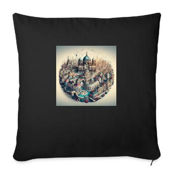 Berlin City - Housse de coussin décorative 45 x 45 cm - noir - Devant
