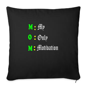 Conception de la motivation de la mère - Housse de coussin décorative 45 x 45 cm - noir - Devant
