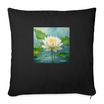 Lotus blossom - Sofa pillowcase 17,3'' x 17,3'' (45 x 45 cm) - black - Front