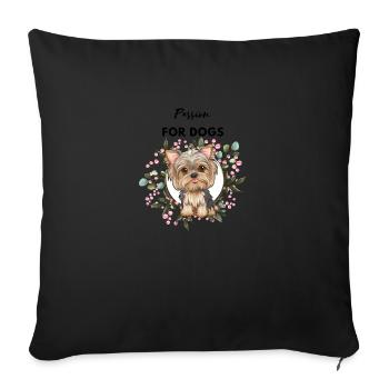 Passion pour l’art des chiens (charmant petit dieu) - Housse de coussin décorative 45 x 45 cm - noir - Devant