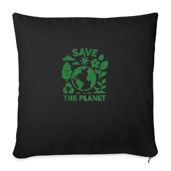 Save the Planet - Sofakissenbezug 45 x 45 cm - Schwarz - Vorne