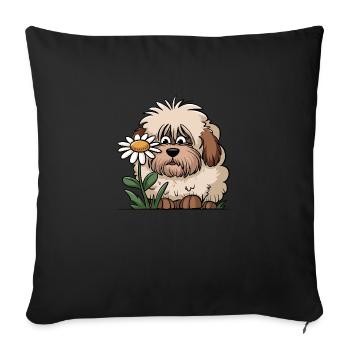 Old English Sheepdog - Sofa pillowcase 17,3'' x 17,3'' (45 x 45 cm) - black - Front