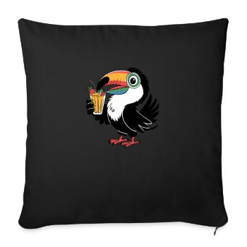 Toucan mignon - Housse de coussin décorative 45 x 45 cm - noir - Devant