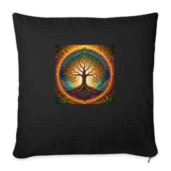 Tree of Live - Sofakissenbezug 45 x 45 cm - Schwarz - Vorne