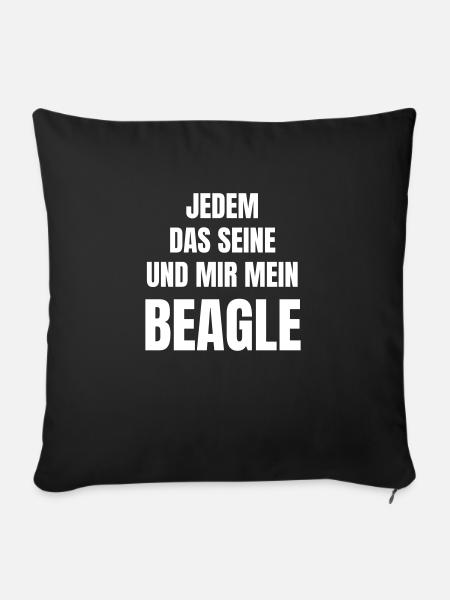 Hunderasse Beagle - Sofakissenbezug 45 x 45 cm - Schwarz