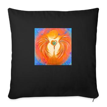 Herzengel Liebesfreude - Sofakissenbezug 45 x 45 cm - Schwarz - Vorne