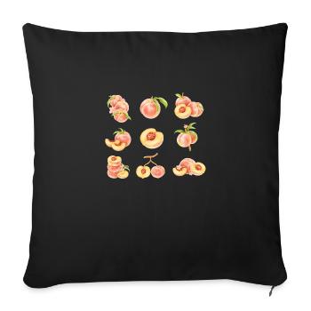 Pêche pêche pêche (été plage) - Housse de coussin décorative 45 x 45 cm - noir - Devant