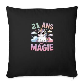 21 ans de magie - Housse de coussin décorative 45 x 45 cm - noir - Devant