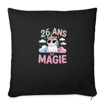 26 ans de magie - Housse de coussin décorative 45 x 45 cm - noir - Devant
