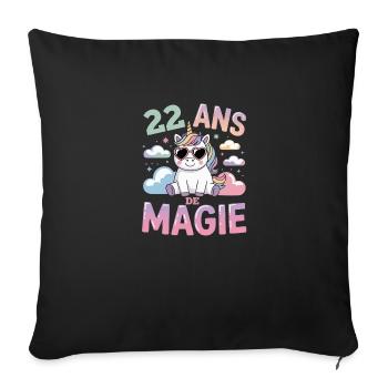 22 ans de magie - Housse de coussin décorative 45 x 45 cm - noir - Devant