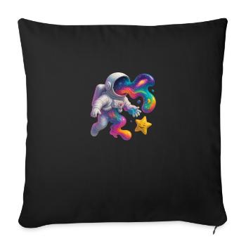 Spaceman - Sofa pillowcase 17,3'' x 17,3'' (45 x 45 cm) - black - Front