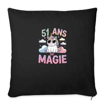 51 ans de magie - Housse de coussin décorative 45 x 45 cm - noir - Devant