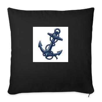 L’ancre du navire : symbole de sécurité et de liberté - Housse de coussin décorative 45 x 45 cm - noir - Devant