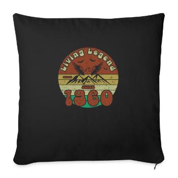 65e anniversaire Légende vivante depuis VIN 06/1960 - Housse de coussin décorative 45 x 45 cm - noir - Devant