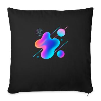 Abstract - Sofa pillowcase 17,3'' x 17,3'' (45 x 45 cm) - black - Front