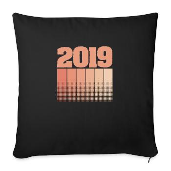 2019 - Sofa pillowcase 17,3'' x 17,3'' (45 x 45 cm) - black - Front