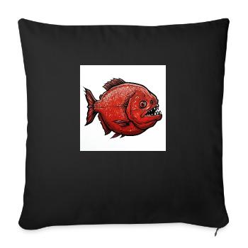 Red Piranha - Sofa pillowcase 17,3'' x 17,3'' (45 x 45 cm) - black - Front