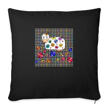 Cow - Sofa pillowcase 17,3'' x 17,3'' (45 x 45 cm) - black - Front