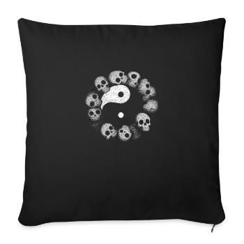 Yin Yang Skull - Sofa pillowcase 17,3'' x 17,3'' (45 x 45 cm) - black - Front