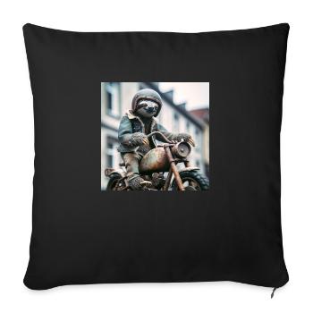 Sloth Wanderer Gentelmen Biker - Sofa pillowcase 17,3'' x 17,3'' (45 x 45 cm) - black - Front