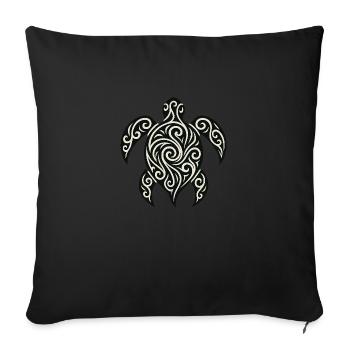 Mana Honu – Polynesian Turtle - Sofakissenbezug 45 x 45 cm - Schwarz - Vorne