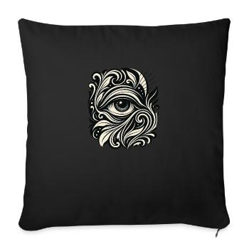 Vision Flow – All-Seeing Art - Sofakissenbezug 45 x 45 cm - Schwarz - Vorne