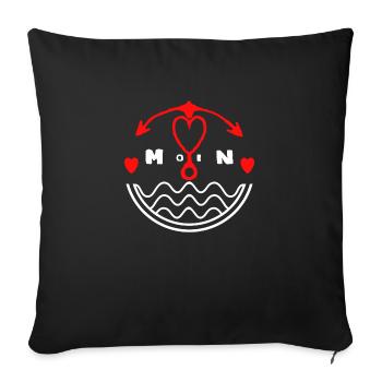 Moin | Welcome North Germany Coast North - Sofa pillowcase 17,3'' x 17,3'' (45 x 45 cm) - black - Front
