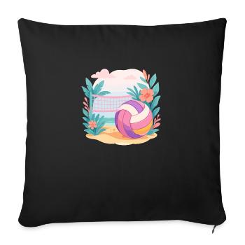 Sunset Spike - Ambiance de plage uniquement - Housse de coussin décorative 45 x 45 cm - noir - Devant