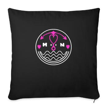 Moin chère ancre pour les marins des mouettes - Housse de coussin décorative 45 x 45 cm - noir - Devant