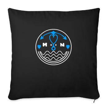Moin chère ancre pour les marins des mouettes - Housse de coussin décorative 45 x 45 cm - noir - Devant