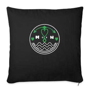Moin chère ancre pour les marins des mouettes - Housse de coussin décorative 45 x 45 cm - noir - Devant