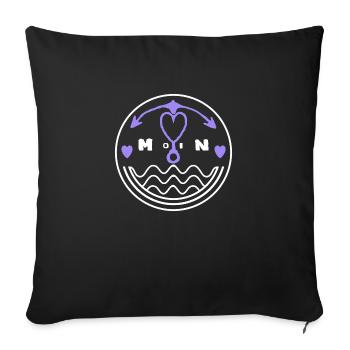 Moin pour les aurores boréales et le t-shirt de Hambourg - Housse de coussin décorative 45 x 45 cm - noir - Devant