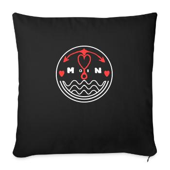 Moin dear anchor for the seagulls sailors - Sofa pillowcase 17,3'' x 17,3'' (45 x 45 cm) - black - Front