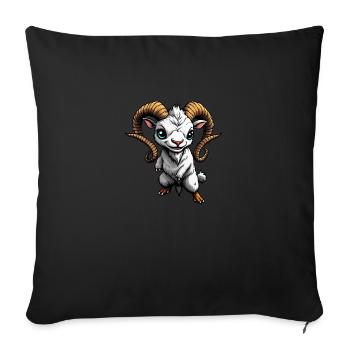 Cartoon Goat - Sofa pillowcase 17,3'' x 17,3'' (45 x 45 cm) - black - Front