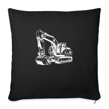 Bagger - Ich mach keinen Lärm – ich schaffe Platz - Sofakissenbezug 45 x 45 cm - Schwarz - Vorne