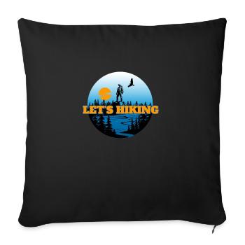 Lets hiking - Sofakissenbezug 45 x 45 cm - Schwarz - Vorne