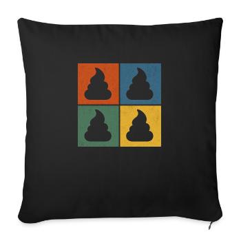 Pop Art – bunt & ironisch - Sofakissenbezug 45 x 45 cm - Schwarz - Vorne