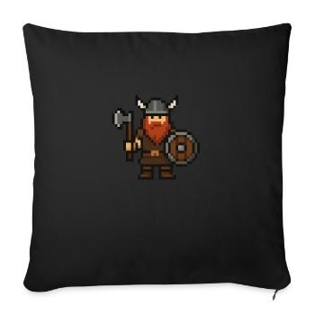 Viking Pixel - Housse de coussin décorative 45 x 45 cm - noir - Devant
