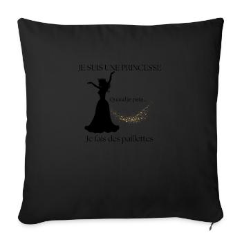 Quand je pète, je fais des paillettes - Housse de coussin décorative 45 x 45 cm - noir - Devant