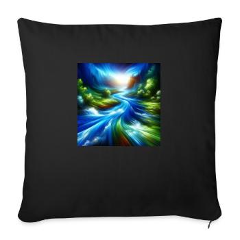 Flowing River - Sofa pillowcase 17,3'' x 17,3'' (45 x 45 cm) - black - Front